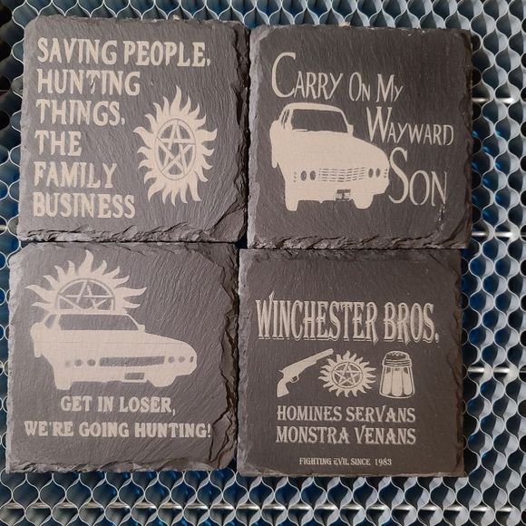Supernatural slate coasters  - Picture 1 of 6